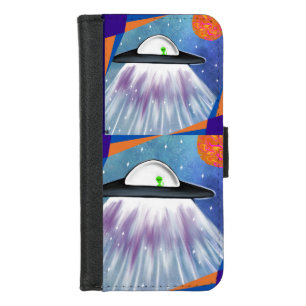 Alien spaceship UFO Space  iPhone 8/7 Wallet Case