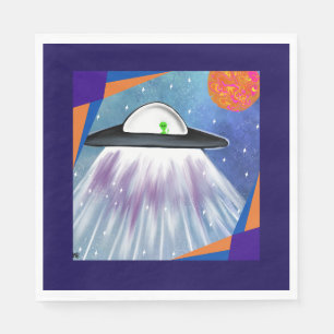 Alien spaceship UFO Space Napkins
