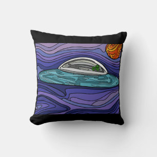 Alien spaceship UFO UAP paranormal Throw Pillow