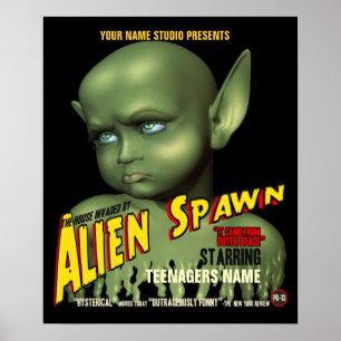 Alien Spawn B-Movie Customizable Poster