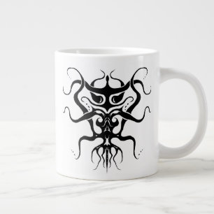 Alien Species Tribal Tattoo Design - black Giant Coffee Mug