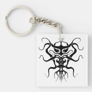 Alien Species Tribal Tattoo Design - black Keychai Keychain