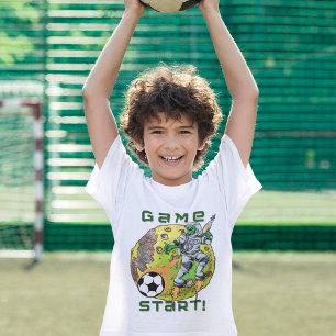 Alien Sports Athlete Soccer Football Player Boy T-Shirt