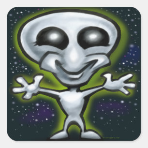 Alien Square Sticker