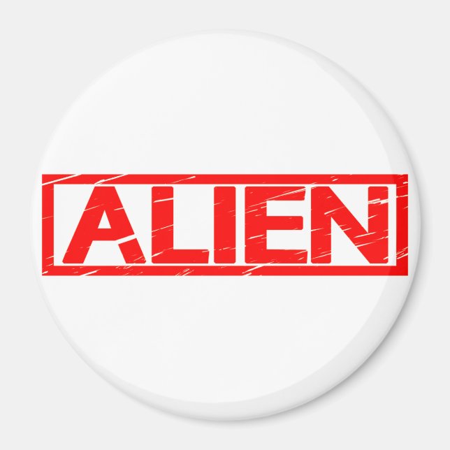 Alien Stamp Magnet (Front)