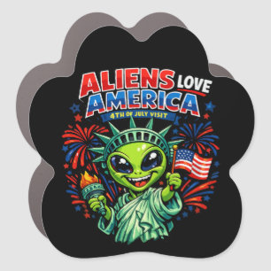 Alien Statue of Liberty 4th of July Car Magnet