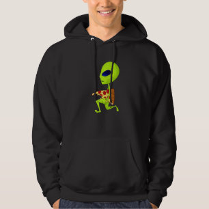 Alien Stealing Pizza Ufo Extraterrestrial Pizza Hoodie