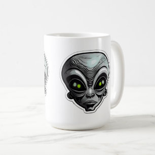 Alien Sticker Art Classic Mug, 15 oz Coffee Mug