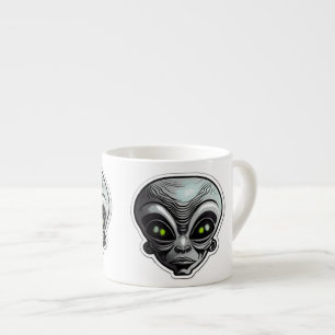 Alien Sticker Art Espresso Mug