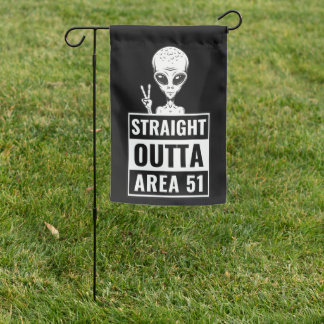 Alien Straight Outta Area 51 Garden Flag