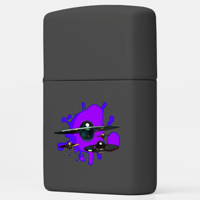 Alien Swirling Saucers | UFO Fans | UAP Zippo Lighter (Left)