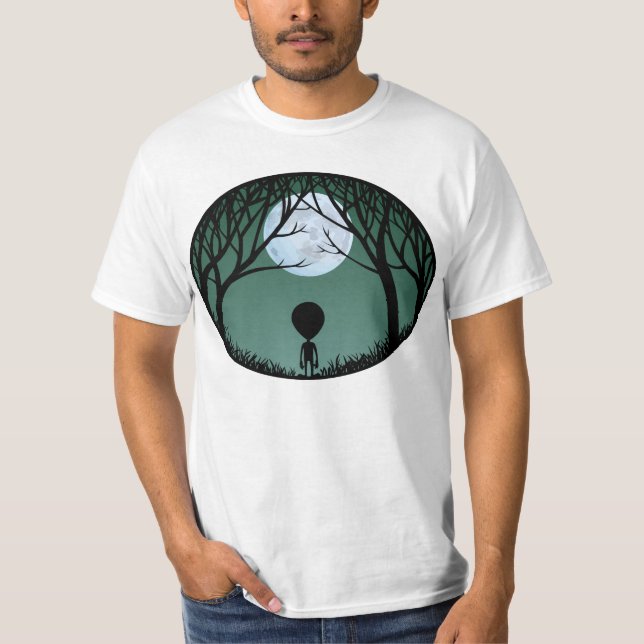Alien T-shirt Men's Alien w. Moon Shirts (Front)
