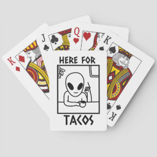 ALIEN TACOS SMOKING FUNNY PLAYING CARDS