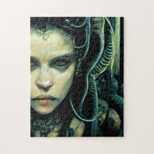 Alien Tech Girl Science Fiction Jigsaw Puzzle