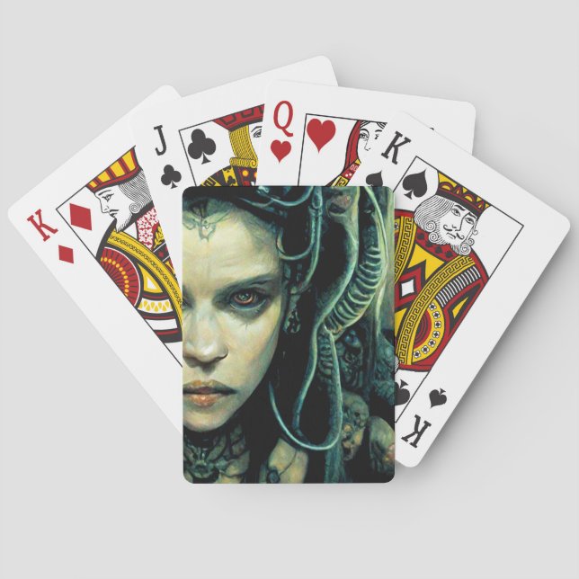 Alien Tech Girl Science Fiction Poker Cards (Back)