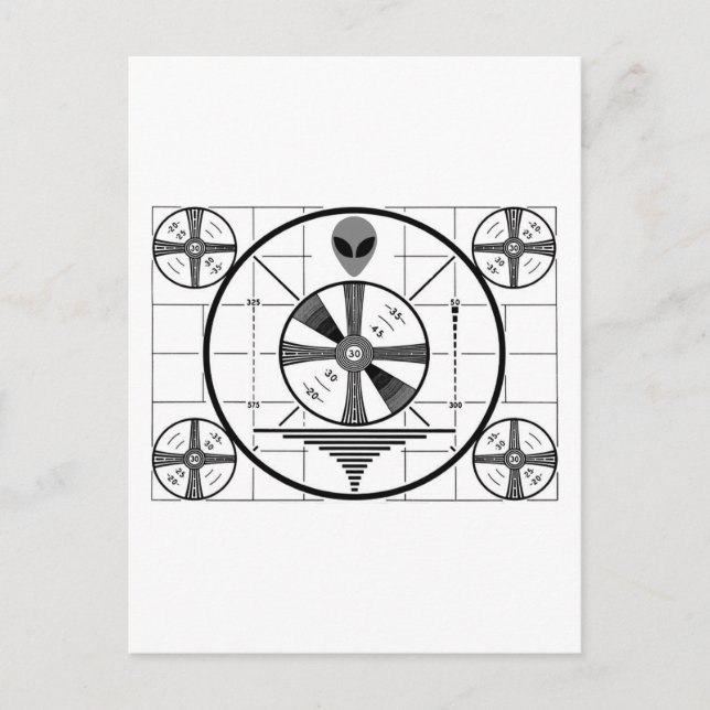 Alien Test Pattern Postcard (Front)