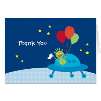 Alien Thank You Note Card