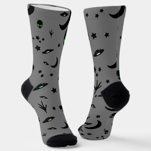 Alien Themed Pattern Socks