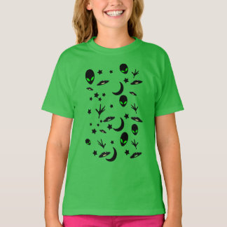 Alien Themed Pattern T-Shirt