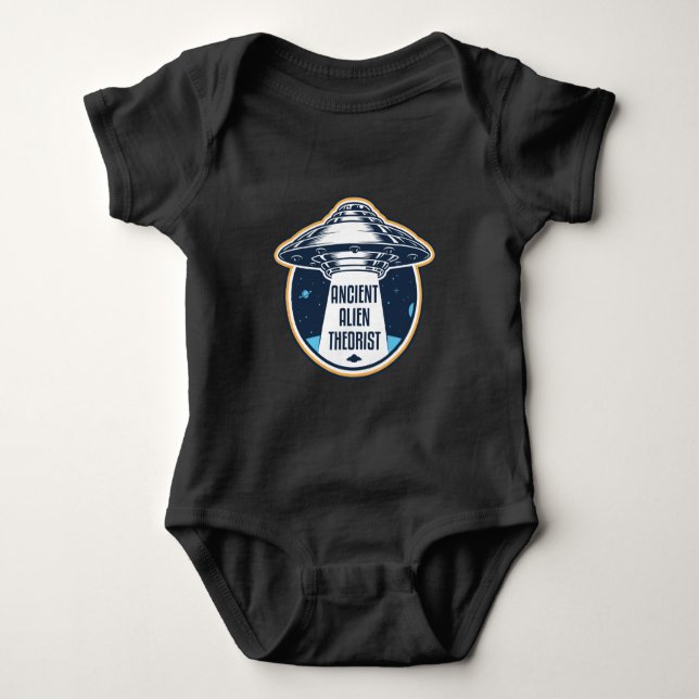Alien Theorist Science Fiction Fan Sci Fi Baby Bodysuit (Front)