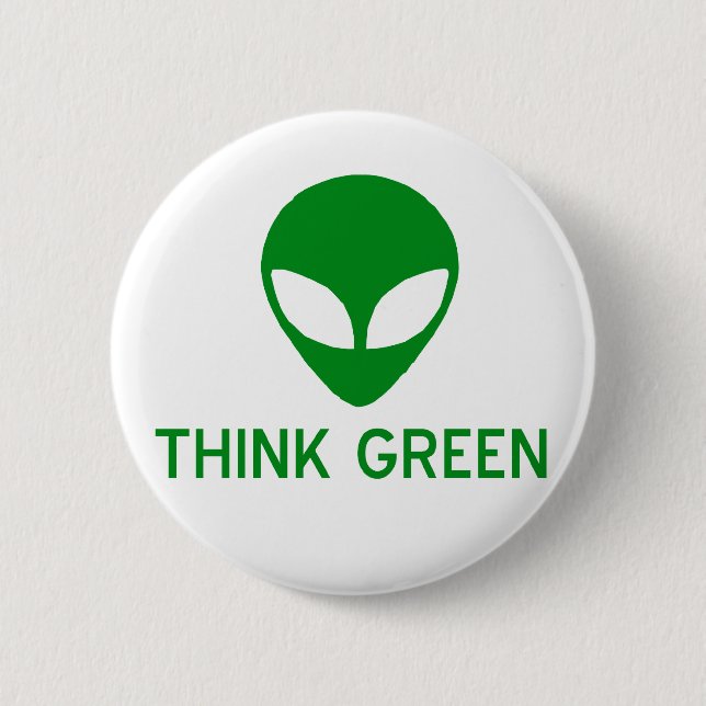 Alien Think Green Button (Front)