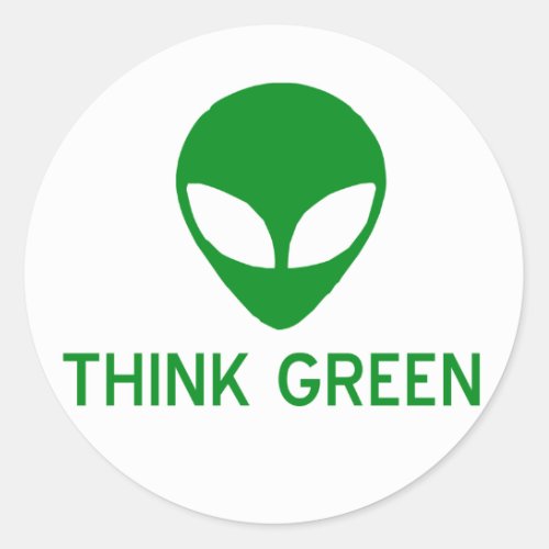 Alien Think Green Stickers