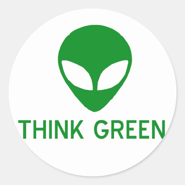 Alien Think Green Stickers (Front)