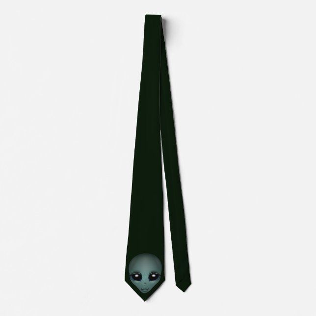 Alien Ties Gifts Gray Alien Necktie Alien Art Gift (Front)