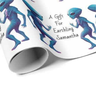 Alien to Earthling personalized gift wrap