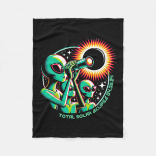 Alien Total Solar Eclipse 4.08.2024 Apparel  Fleece Blanket