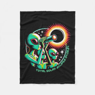 Alien Total Solar Eclipse 4.08.2024 Apparel Fleece Blanket