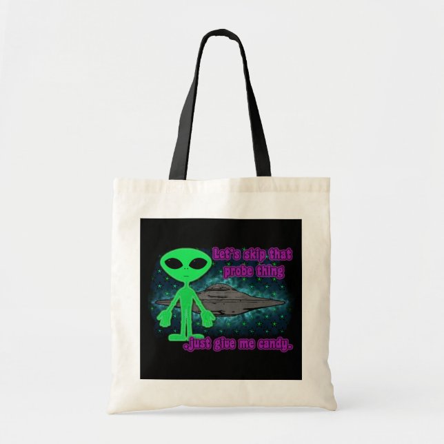 Alien Trick or Treat Tote Bag (Front)