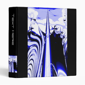 Alien Tropics - Fractal Art Design. Blue and White Binder