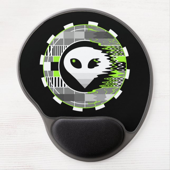 Alien TV Round gel mousepad black (Front)