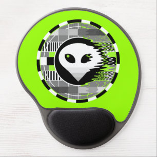 Alien TV Round gel mousepad green