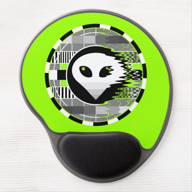 Alien TV Round gel mousepad green (Front)