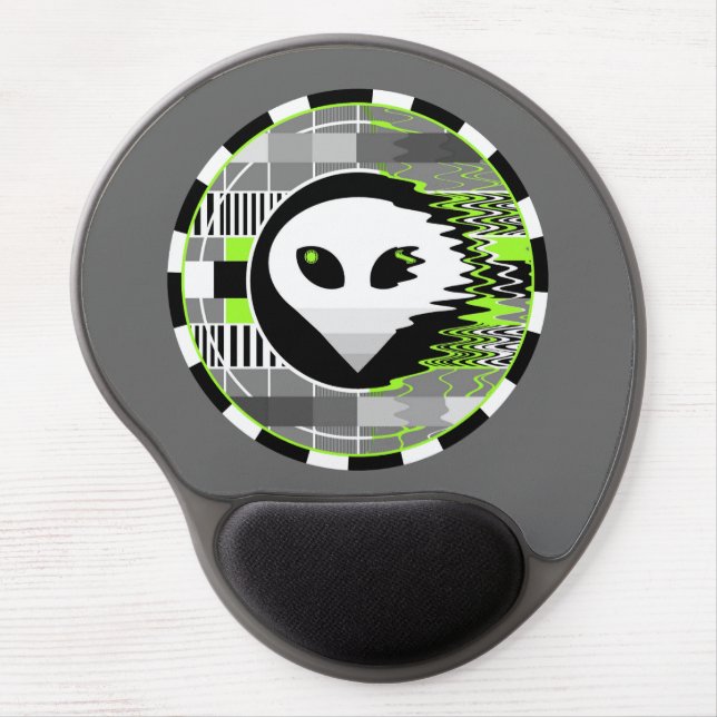 Alien TV Round gel mousepad grey (Front)