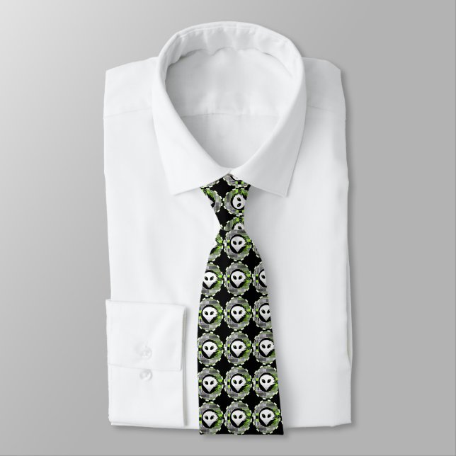 Alien TV Round tie black 2 sided (Tied)