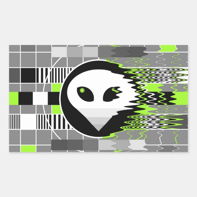 Alien TV sticker rectangle (Front)