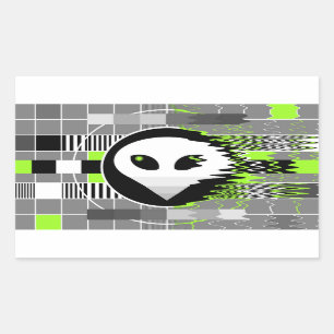 Alien TV sticker rectangle