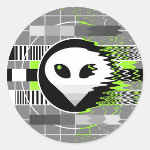 Alien TV sticker round