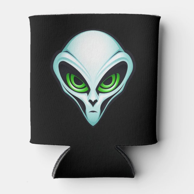 Alien UFO Abduction Space Birthday Party  Can Cooler (Front)