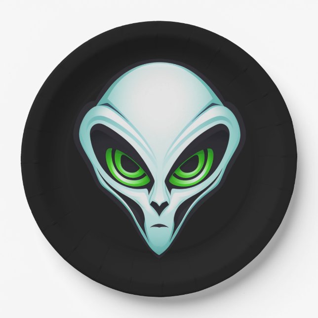 Alien UFO Abduction Space Birthday Party  Paper Plates (Front)