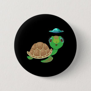 Alien, UFO, and Turtle Bizarre Abduction Button