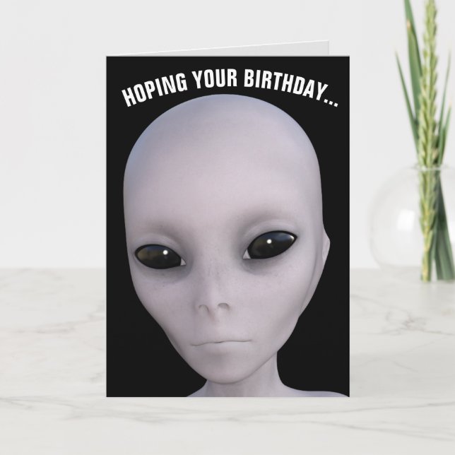 ALIEN UFO BIRTHDAY CARDS (Front)