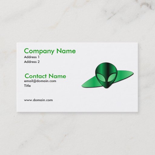 Customizable Alien UFO Business Card