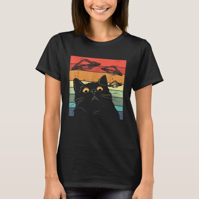Alien UFO Cat T-Shirt (Front)
