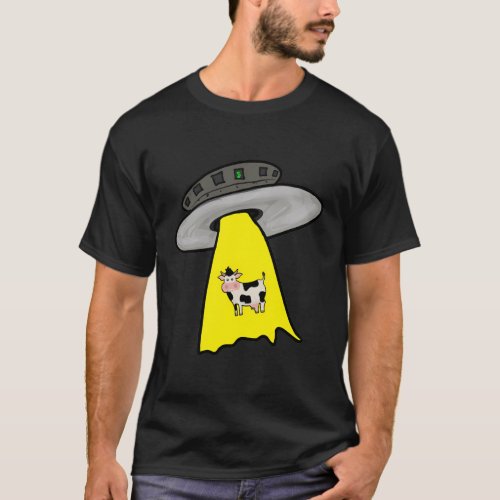 Alien Ufo Cow Abduction Animal Alien T_Shirt