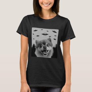 Alien UFO Funny Pomeranian Dog Lover Men Women Kid T-Shirt