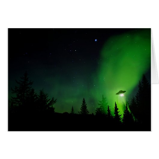Alien UFO in Alaskan Sky Cards (Front Horizontal)